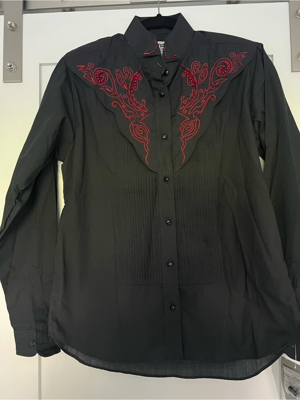 Vintage Wrangler Women’s Western Tuxedo Blouse NWT Embroidered Beaded M